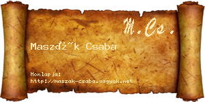 Maszák Csaba névjegykártya